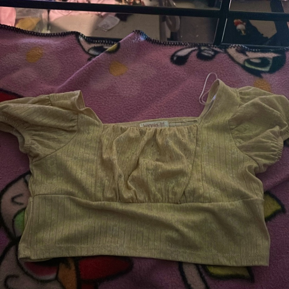 Yellow flower cropped top